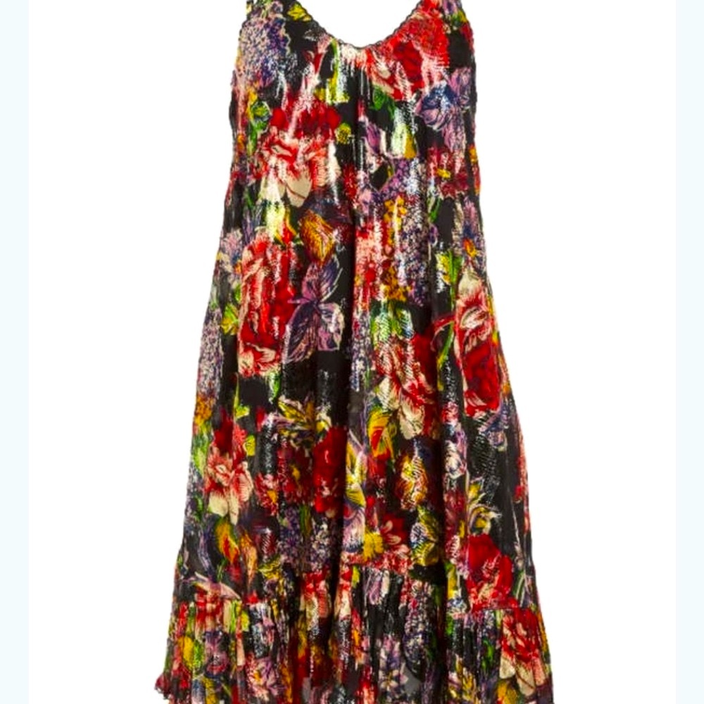 Love the Label Anthropologie Stunning Black Print Bohemian Dress! New! Large - Picture 4 of 15